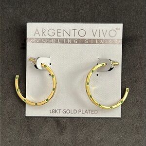 Argento vivo sterling 18kt gold plated hoop earrings